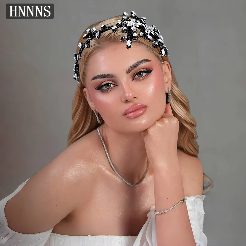 HNNNS Guest Wedding Headdresses Handmade Luxury Headbands Women's Formal Dress Headwear Rhinestone Bridal Hair Accessories A385