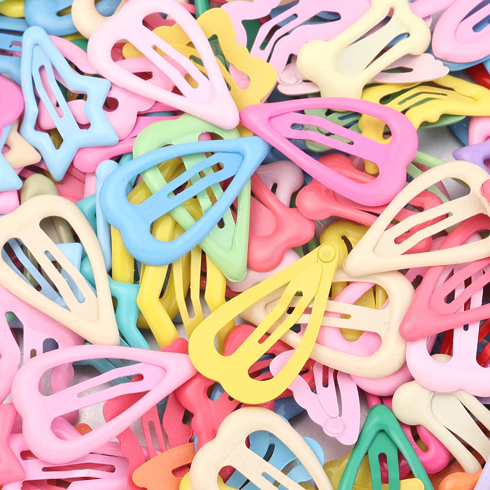 20-40Pcs/Lot Mix Colorful Metal Hairgrip Girls Snap Hair Clips For Children Baby Hair Accessories Women Barrettes Clip Pins view 6