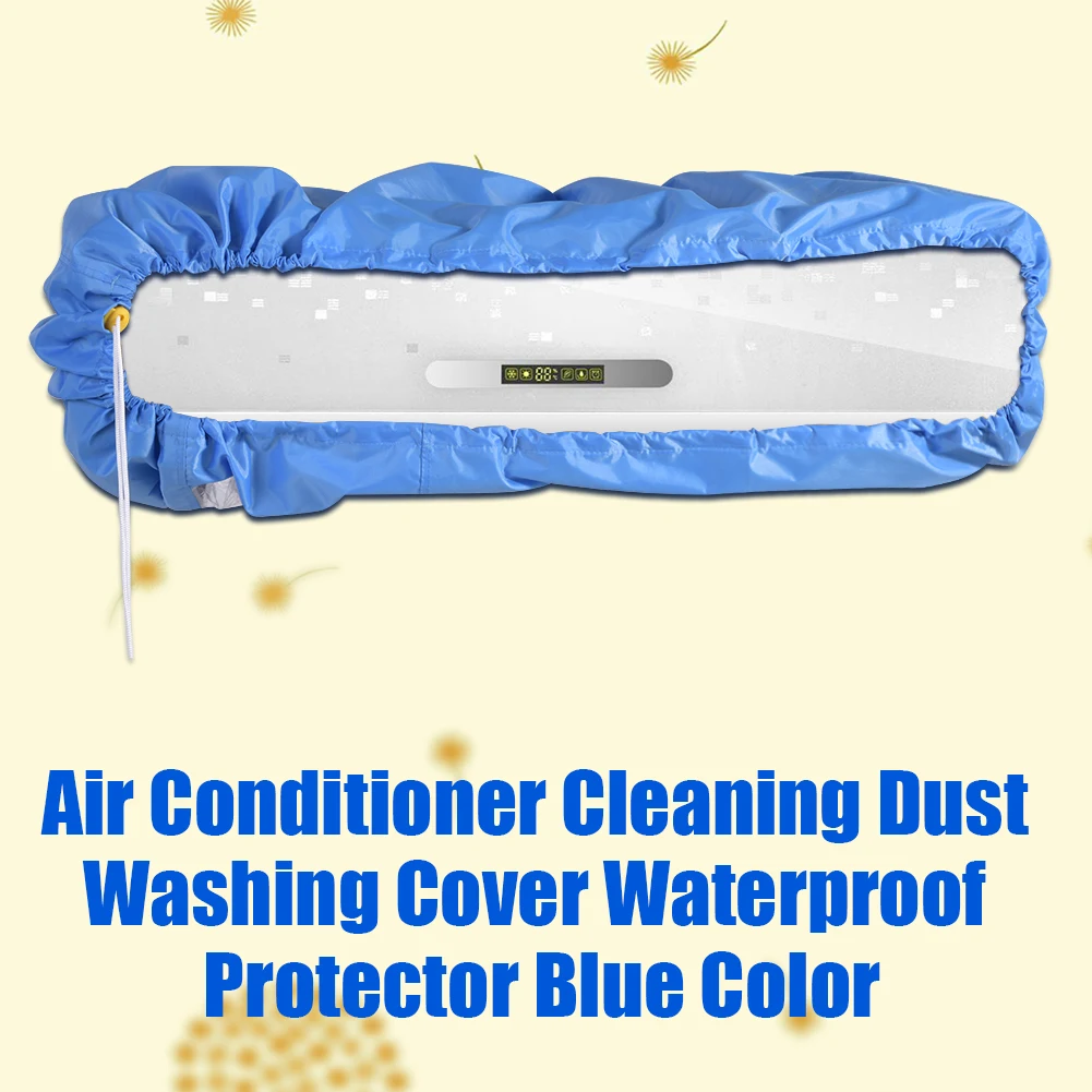 

Air Conditioner Cleaning Cover, 2.4/3.2M Air Conditioner Cleaning Dust Washing Cover Waterproof Protector Blue Color