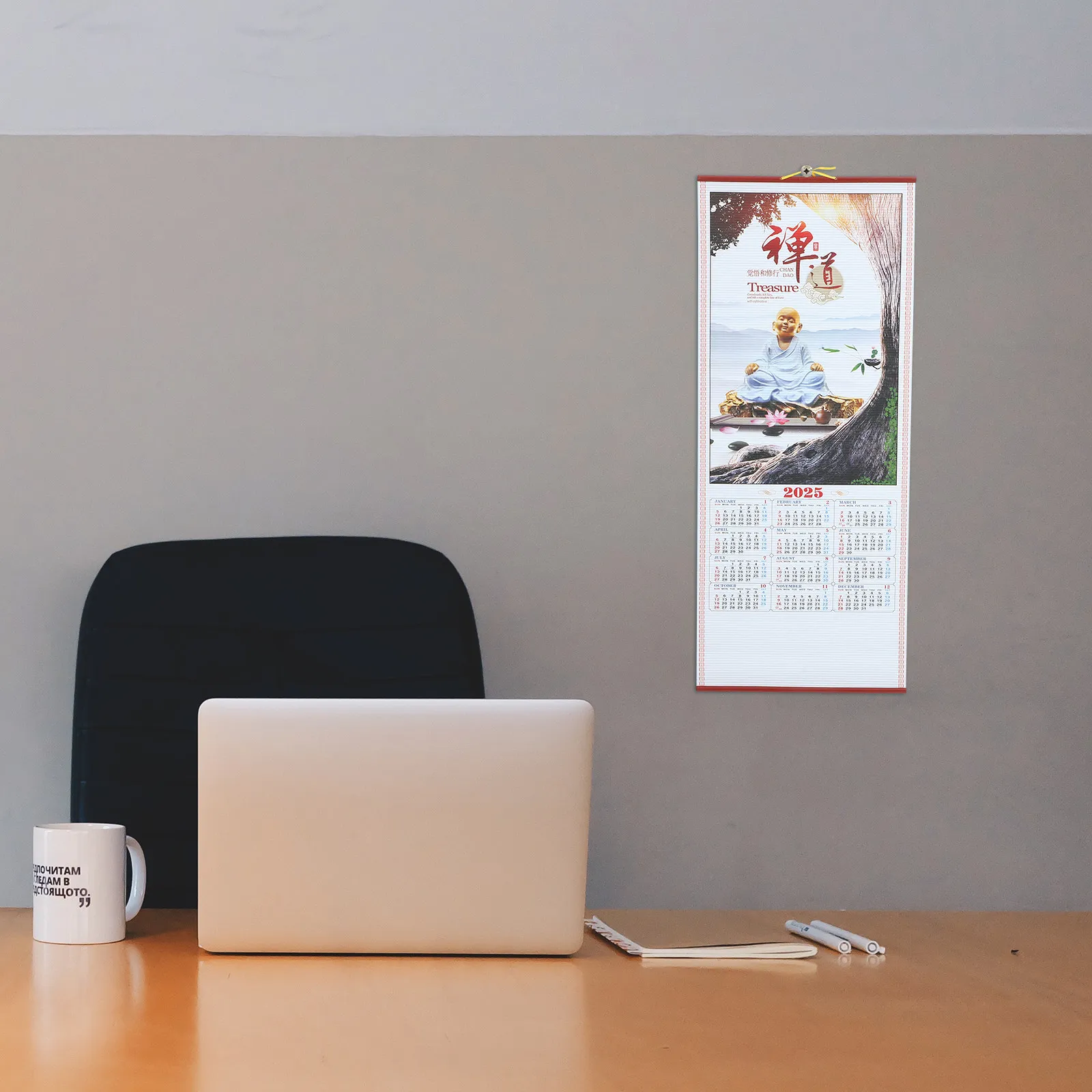 

Hanging Wall Calendar 2025 Monthly Planner for Household Office Daily Organizer Design Perforated Lightweight