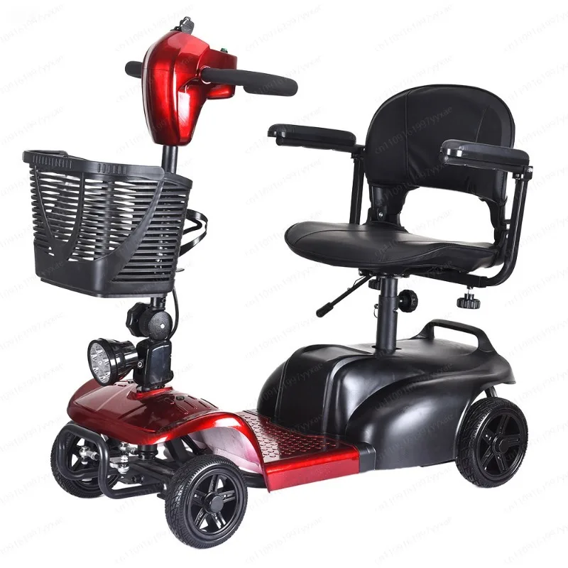 

Складной электрический скутер для пожилых людей с 4 колесами, мотором 180 Вт, батареей 10 Ач, дальностью хода 15 километров