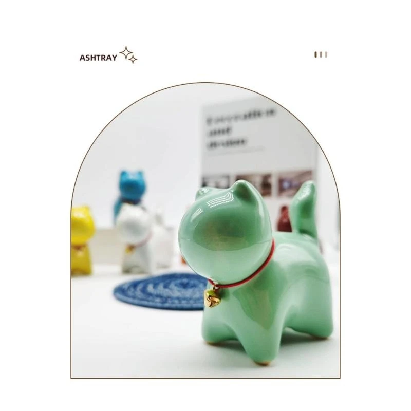 J0MC elegante Kitten Fatuine Small Statue Ornament for Home Table