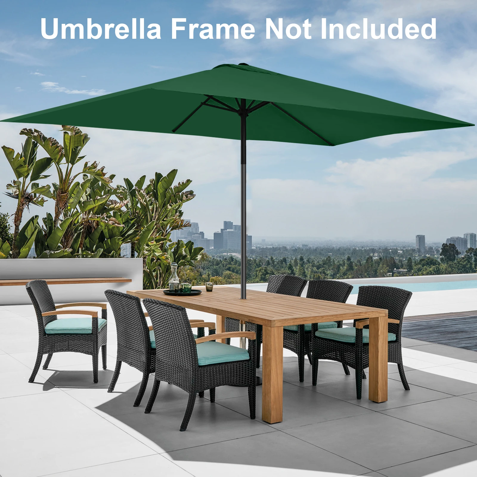 Imagem -04 - Parasol Substituição Pano sem Suporte Jardim ao ar Livre Pátio Banana Umbrella Cover Impermeável Sunshade Canopy 2x3m