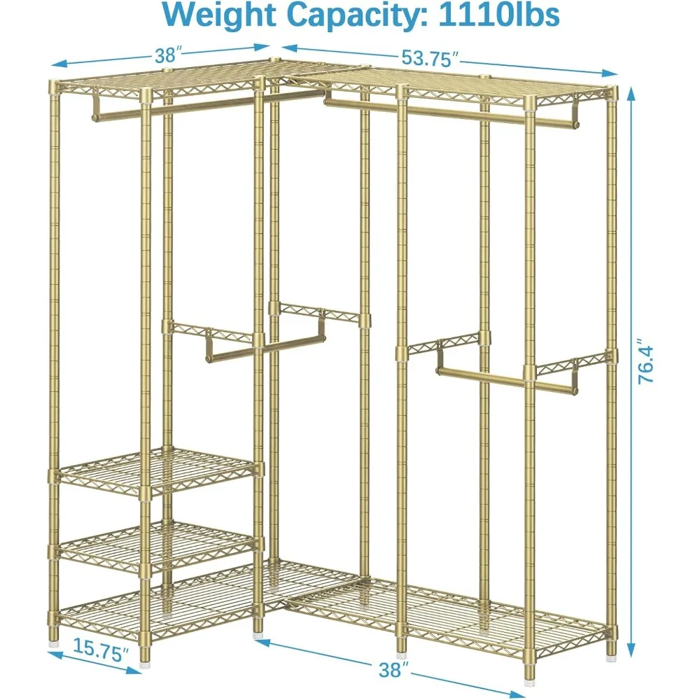 رف ملابس زاوية L40، خزانة قائمة بذاتها على شكل حرف L شديدة التحمل، رف ملابس معدني، خزانة زاوية لتعليق الملابس