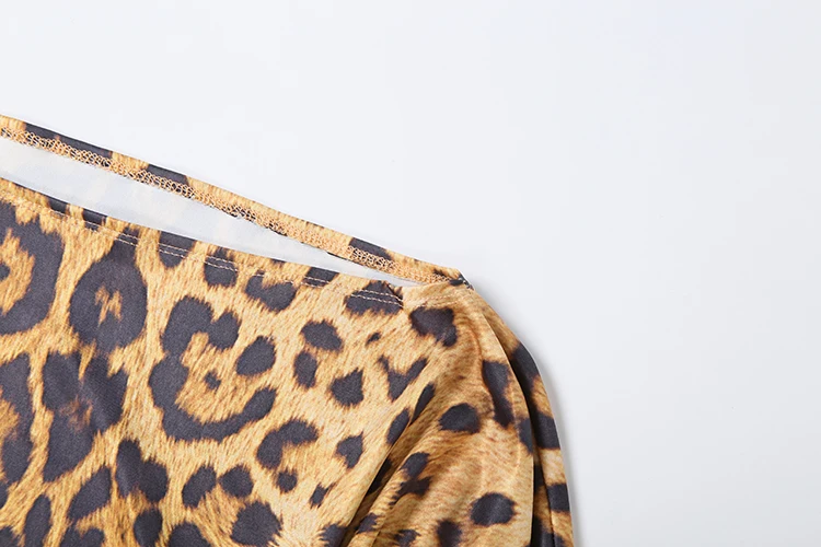 Weird Puss Kleid mit buntem Print, sexy, für Damen, mit asymmetrischem Kragen, Puffärmeln, wildem Coquette-Look, für Mitternachtspartys und Clubs, figurbetont – Detail 7