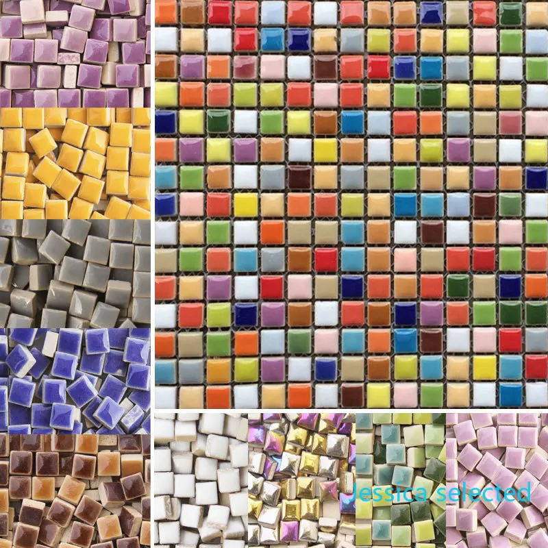 100g DIY ceramiczne płytki mozaikowe szklane lustrzane płytki ręcznie robione ozdoby ścienne rękodzieło kolorowy kryształ do materiały dekoracyjne arte