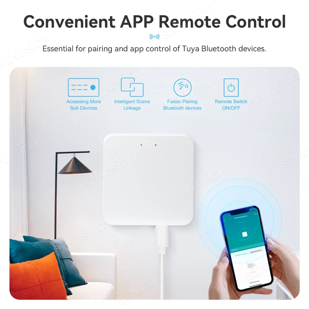 Tuya Bluetooth-compatible Smart Wireless Gateway Smart Life App Remote Control Smart Home Sub-devices Bridge For Alexa Google