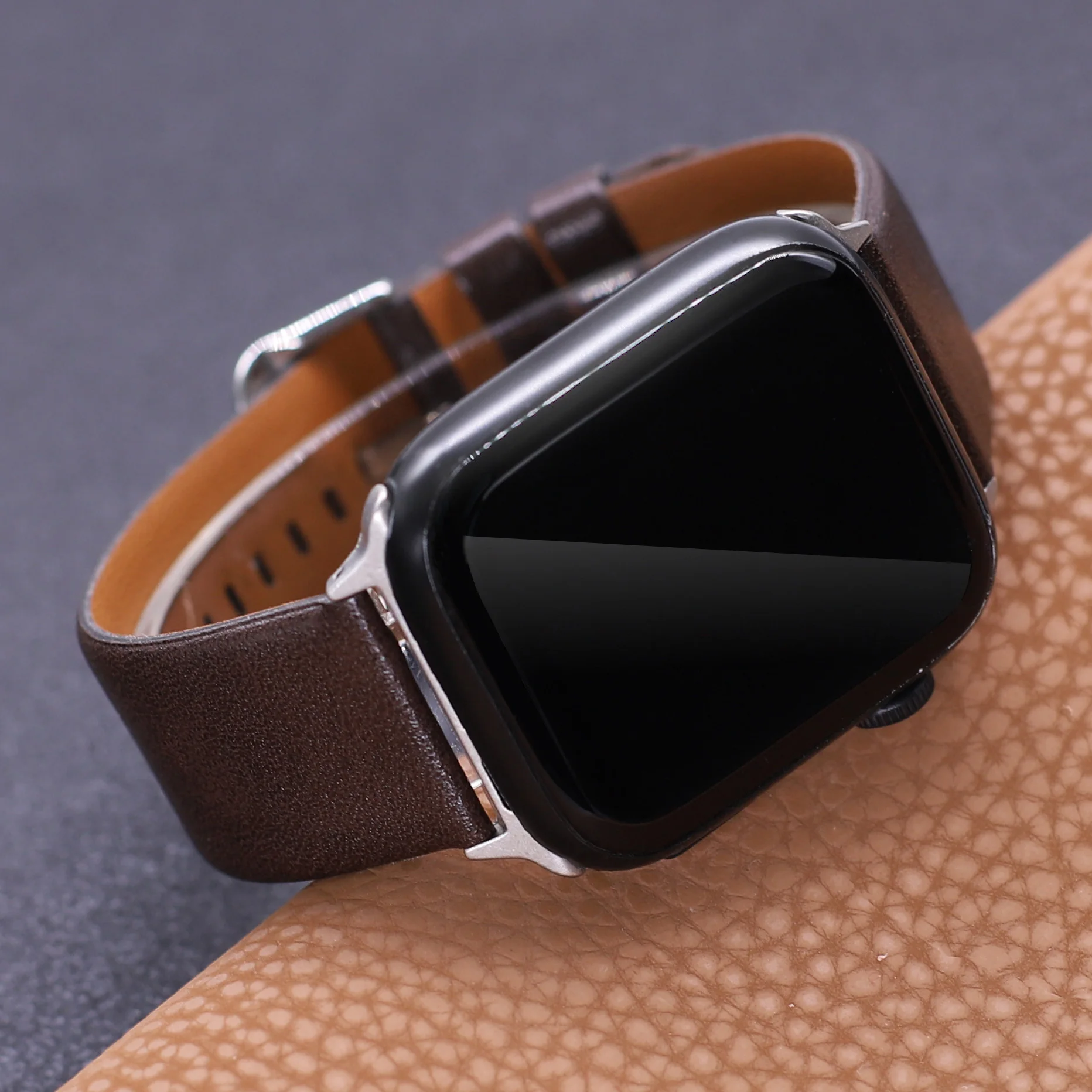 Ремешок из ПУ кожи для Apple Watch Band 49 мм 46 мм 44 мм 45 мм 42 мм 40 мм 38 мм 41 мм, повседневный мужской и женский браслет iWatch 10/9/8/7/6/5/4/Ultra