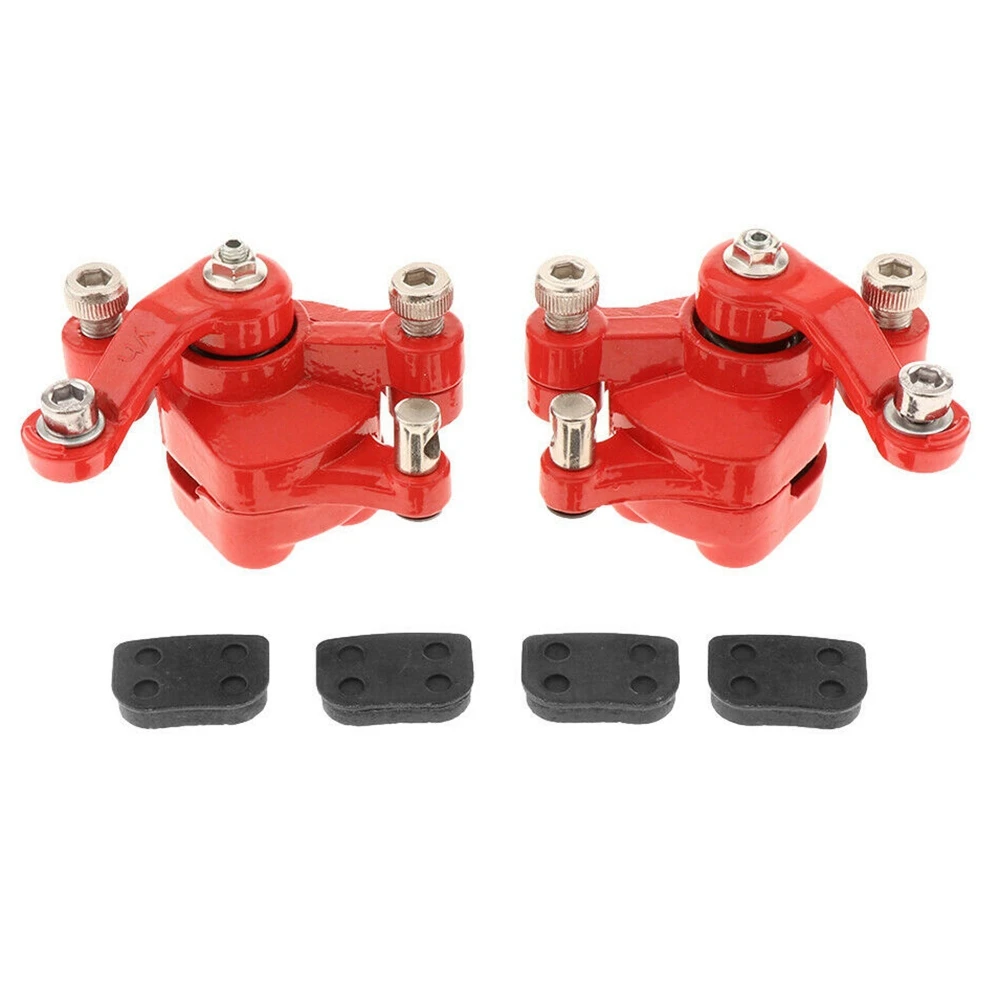 Motorcycle Brake Pump with Brake Pads Disc Brake Pads for 49CC 2-Stroke Mini Off-Road Vehicles Electric Scooters Red