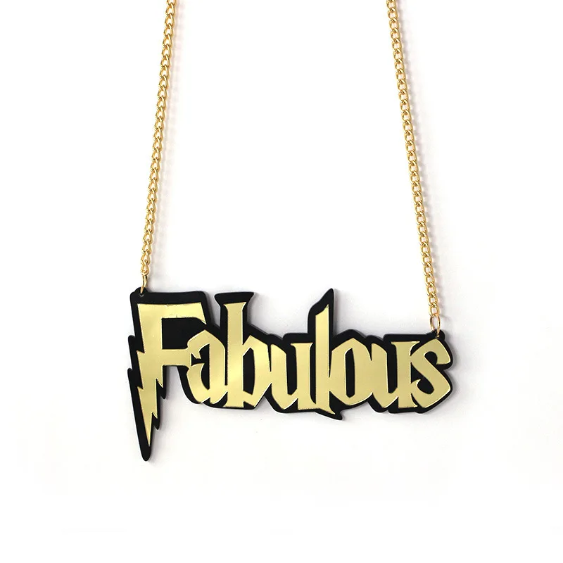 Letter Acrylic Necklace for Women Goth Queen Hip Hop Chain Witch Freak Halloween Necklace Fashion Jewelry 2020 Party Girls Gift