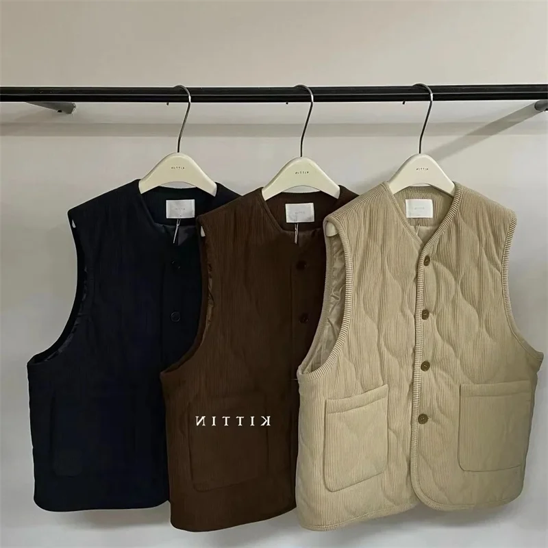 เสื้อแจ็คเก็ตผู้หญิง เสื้อกั๊กผู้หญิง เสื้อคลุมหลวมๆ เสื้อกั๊กผ้าลูกฟูก เสื้อกั๊กผู้หญิงสำหรับฤดูใบไม้ร่วงและฤดูหนาว มีกระเป๋า เสื้อกั๊กหลวมๆ สไตล์ลำลอง เสื้อกั๊กอุ่นๆ