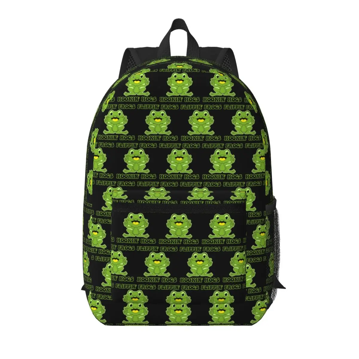

Bass Fishing Frog Lures Student Backpack School Bag Hiking Travel Daypack for Boys Girls Bookbag Shoulder Bags