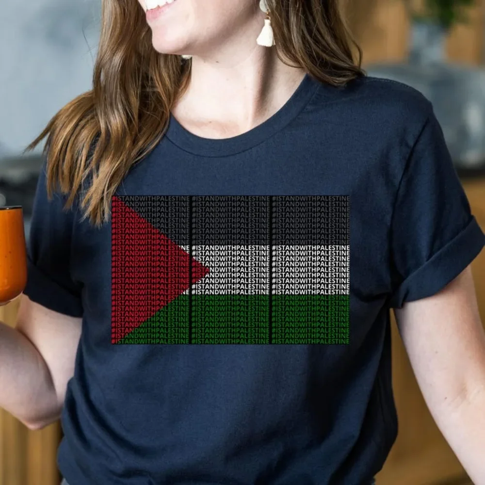 

Palestine Cultural Tshirt Arabic Calligraphy Flag Men Women Cotton Tshirts Unisex Casual Fashion Vintage Tee Women Clothing