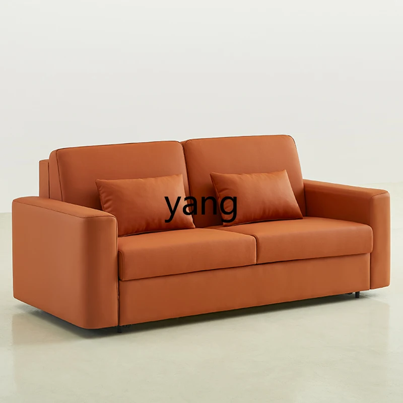 

LH leather sofa bed flipped living room multi-functional dual-purpose small apartment folding variable bed