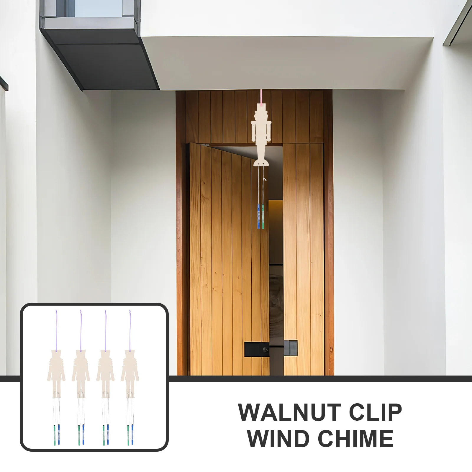 

1Set DIY Wooden Nutcracker Graffiti Wind Bell Paintable Windchime Hanging Pendant Decorative Home Craft Kids Activity