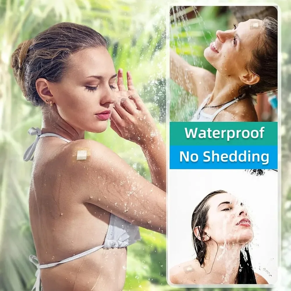 CARBOU 50 Buah 38*38Mm PU Transparan Persegi Band-Aid Stiker Pelindung Perban Perekat Tahan Air Perlengkapan Medis Pertolongan Pertama