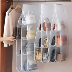 Storage Bags for Closet Organizer Clothing Hanging Type Eco-Friendly Dust-proof Three-dimensional Transparent 6/8 grids