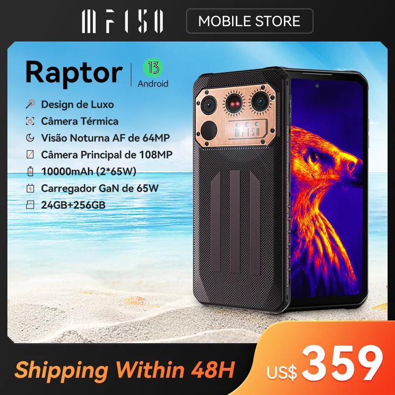 

IIIF150 Raptor Rugged Machine Thermal Imaging 6.8'' 120Hz Display 12GB+256GB 108MP+64MP Night Vision 10000mAh Device