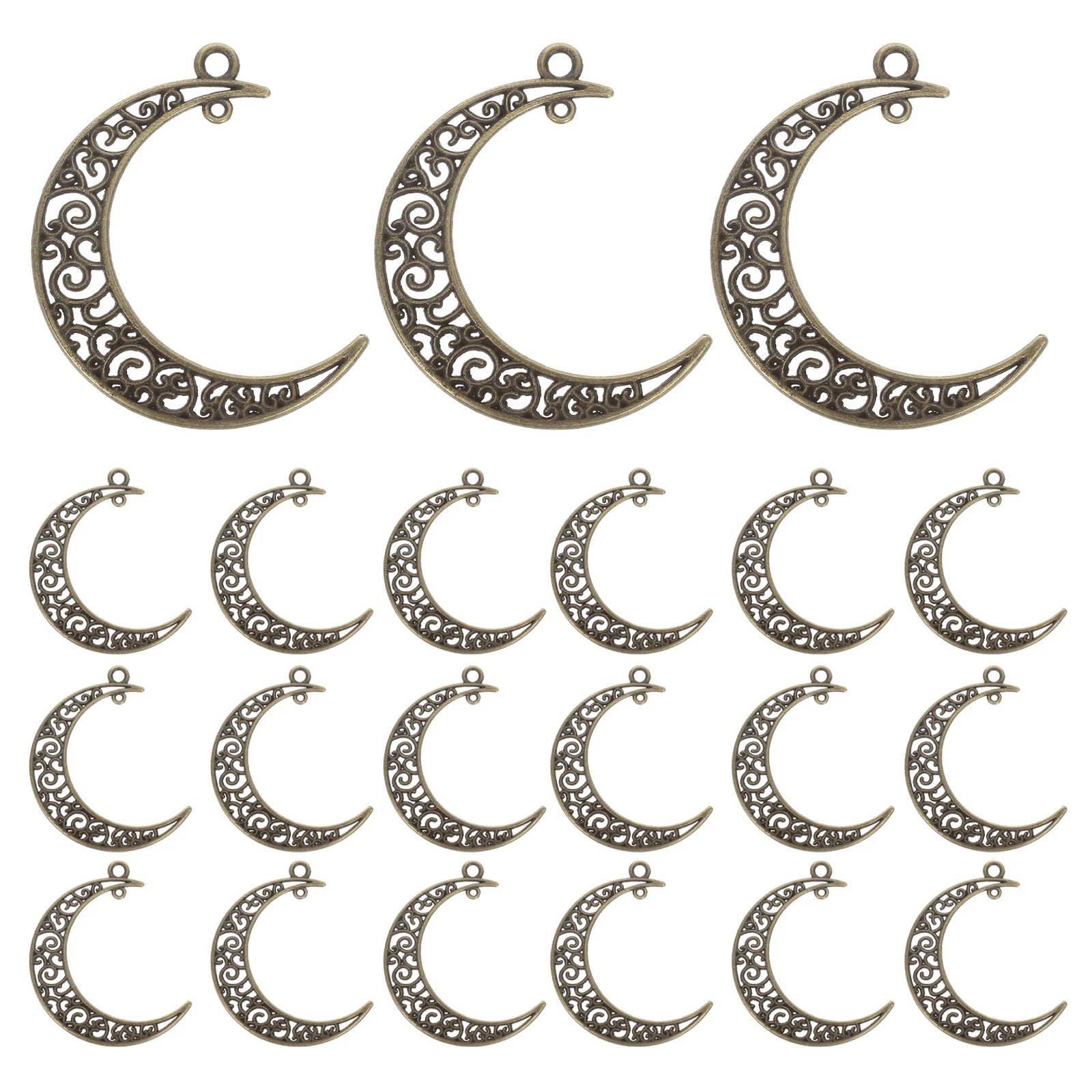 

50Pcs Moon Pendants Hollow Crescent Moon Charms Vintage Celestial Trend Jewelry Making Earrings Necklace Bracelet