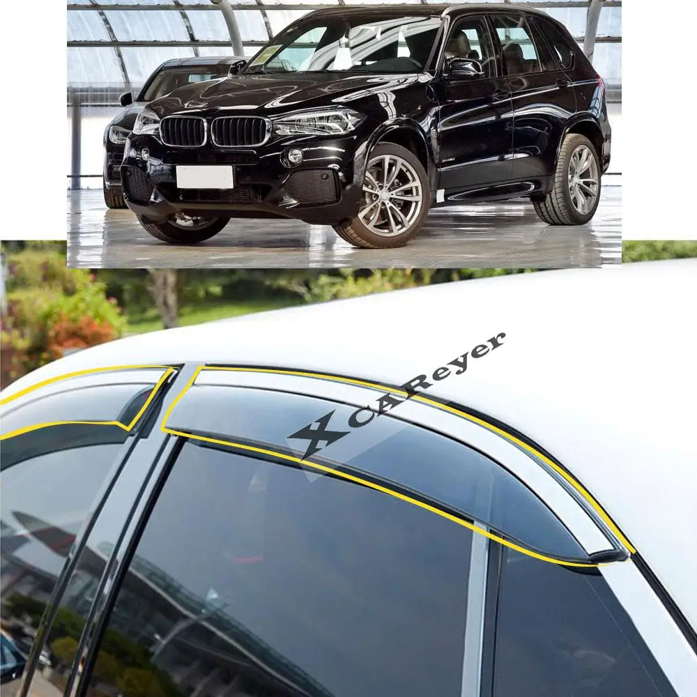 

For BMW X5 E70 F15 2008-2013 2014-2018 Car Body Styling Sticker Plastic Window Glass Wind Visor Rain/Sun Guard Vent Parts