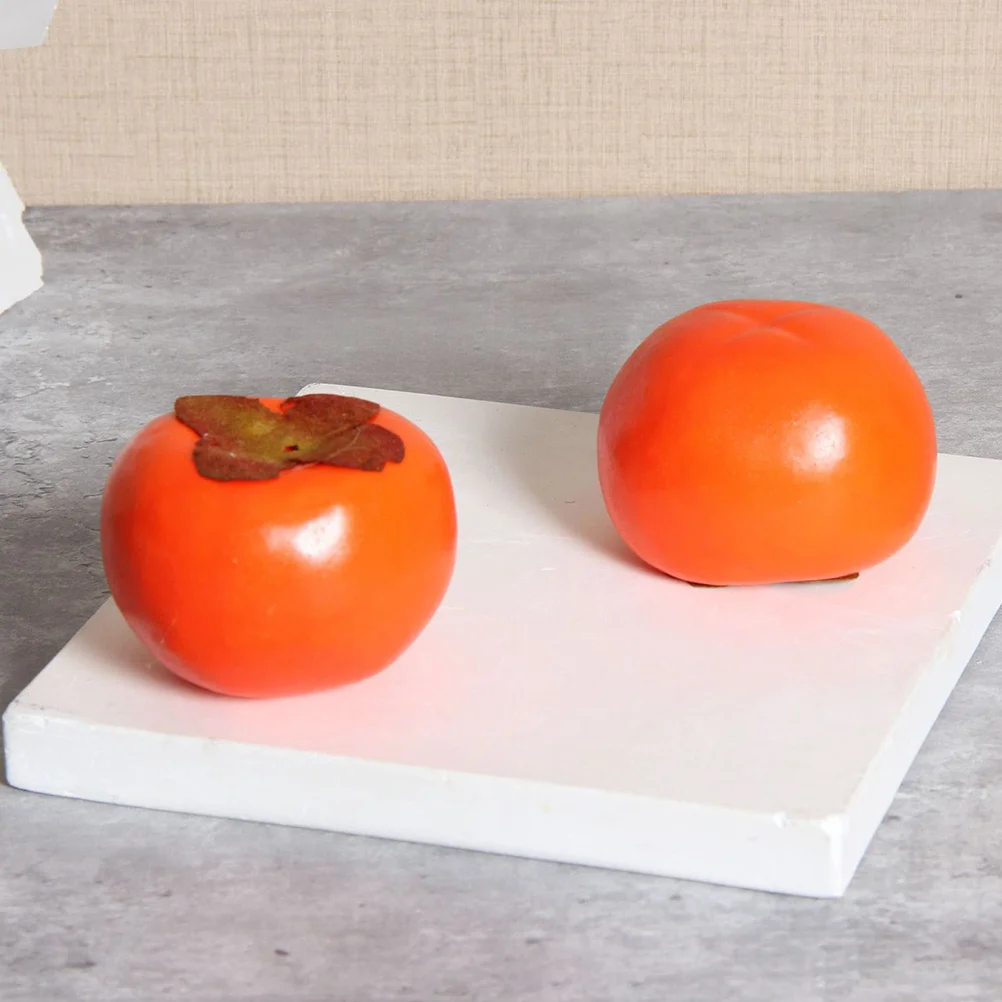 

4 Pcs Simulation Persimmon Fruit Model Prop Toys Artificial Desktop Fake Decor Foam Imitation Ornaments Display Models