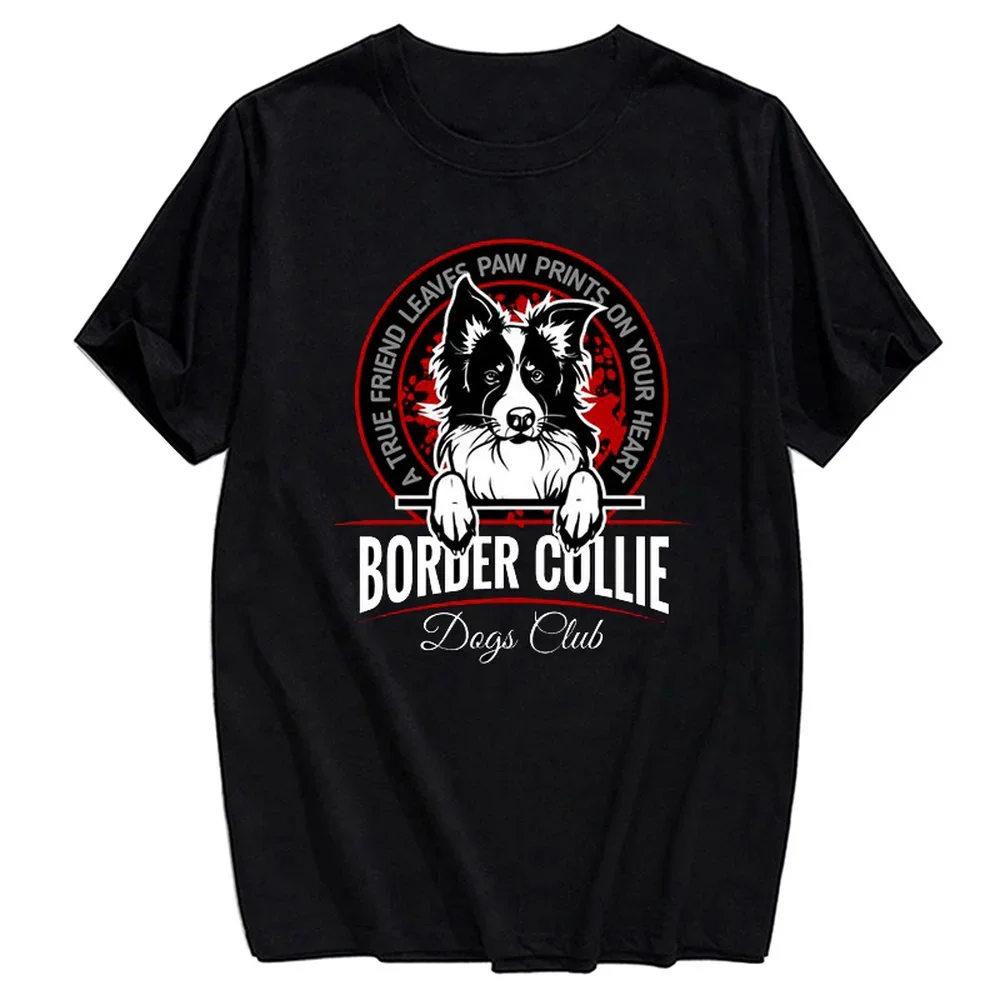CLOOCL Funny Black Cotton T-Shirts Fashion Cute Border Collie 3D Printed T-Shirts Casual Harajuku Style Tees Funny Cotton Tees