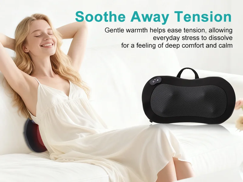 LEERCON Shiatsu Back Massager for Deep Tissue, Cordless Portable Back And Neck Massager with Heat, 3D Kneading Lower Back Electric Massage Pillow, Suitable for Men And Women.