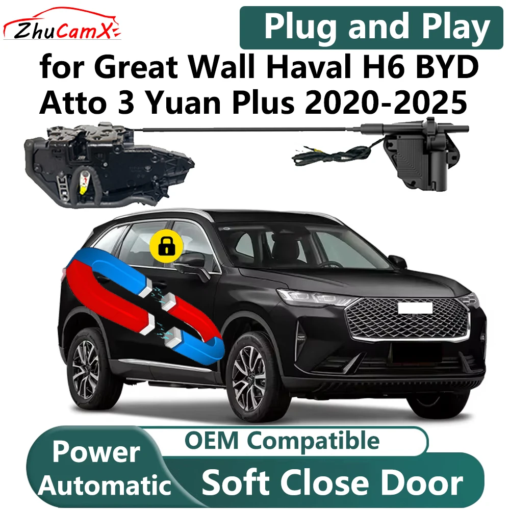 

ZhuCamX for Great Wall Haval H6 BYD Atto 3 Yuan Plus 2020-2025 Car Electric Soft Close Door System Power Closing Door Latch Lock