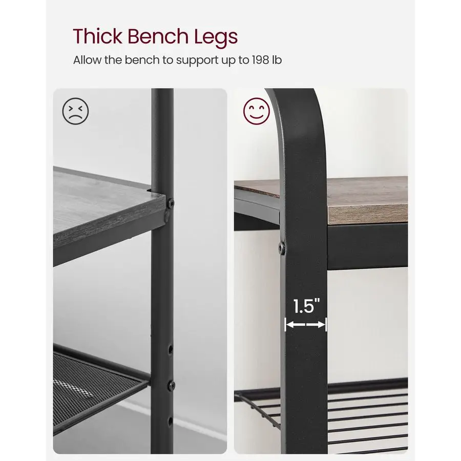 

Coat Rack, Hall Tree with Shoe Bench for Entryway, Entryway Bench with Coat Rack, 4in1, with 9 Removable Hooks, a Hanging Rod, 1