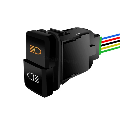 Interruptores duales de 12V para coche, luz izquierda derecha, botón de encendido y apagado con Cable para Toyota 4Runner Tacoma Land Cruiser Prado