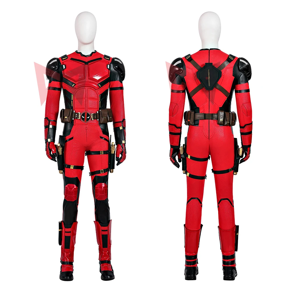 New Movie Deadpooling Wolverineng Cosplay Costume Red Jumpsuit Dog Costume Boots Belt To Choose Custom Made