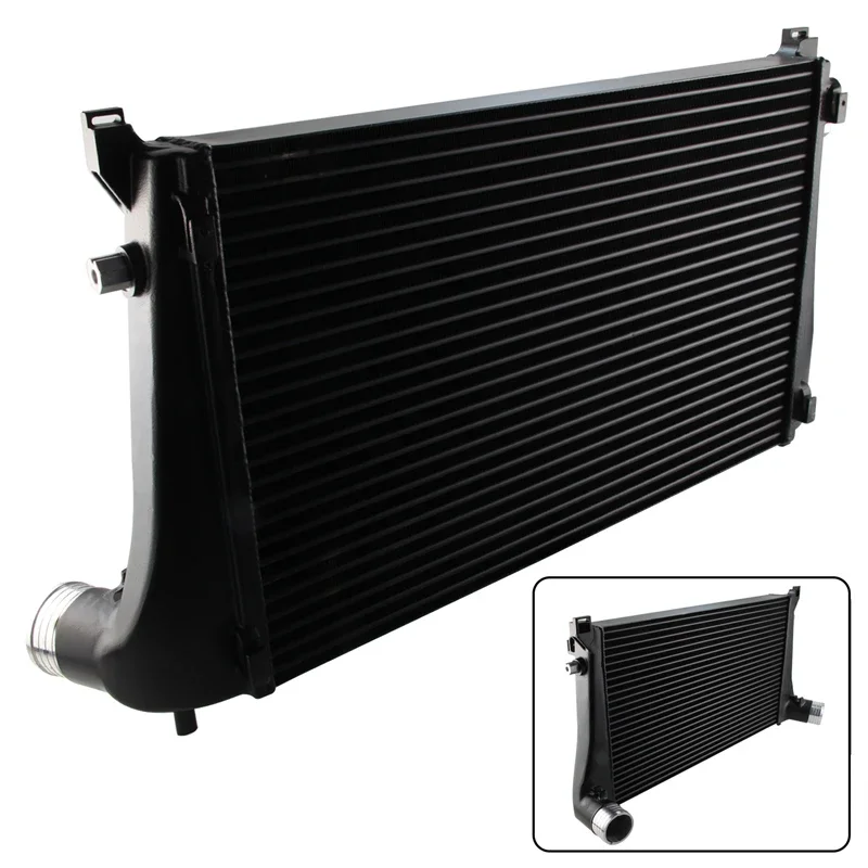 Aluminum Competition Intercooler For VW MK7 GTI Golf R VAG 1.8T 2.0T 8V A3 S3 EA888 70MM Black/Silver