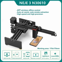 NEJE 3 N30610 40W Desktop CNC Laser Engraver Laser Cutter Wireless Printer Wood Engraving Machine APP Control Lightburn