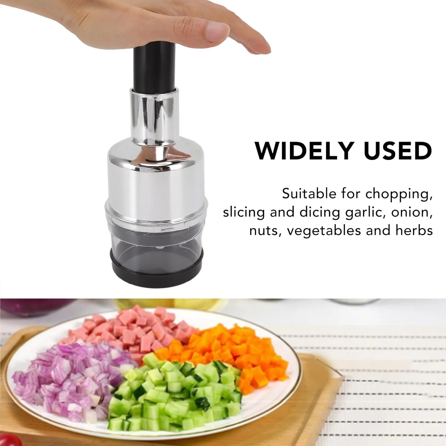 Manual Food Chopper Stainless Steel Manual Onion Chopper Hand for Vegetables Cutter Onion Garlic Nut Choppers