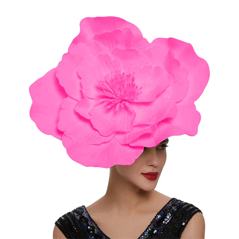 New Wedding Large Flower Hair Band Bow Fascinator Hat Headdress Bridal Makeup Prom Photo Shoot Photography Hair Accessories