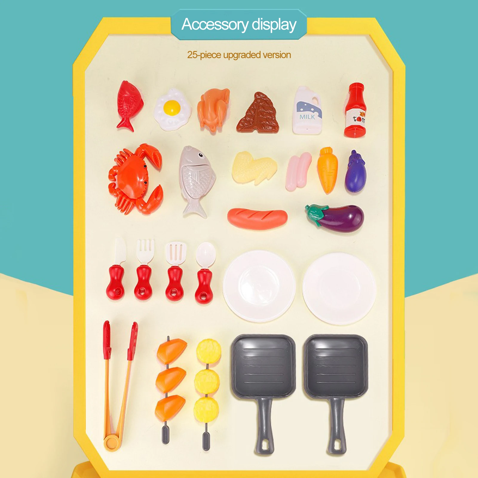 I bambini giocano a giocattoli da cucina con luce di fumo, suono e cibo che cambia colore, barbecue, giocattolo, accessori da cucina per i più piccoli di 3-5 anni