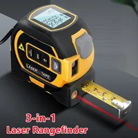 3 in1 Laser Tape Measuring Retractable Distance Meter 60M Digital Laser 5M Tape Measure Range Finder Measuring Instrument Level