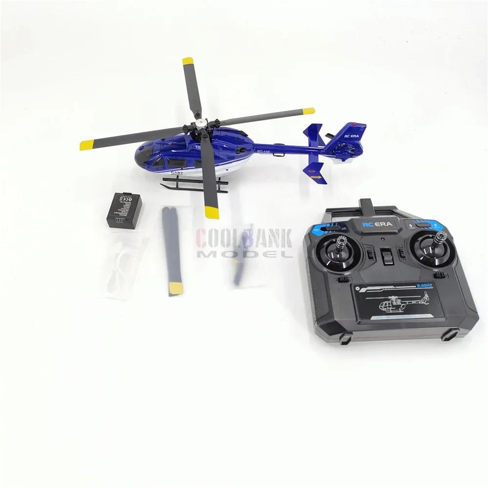 Avión de control remoto C187 Ec135 para niños, modelo de helicóptero de una sola hoja, modelo de avión libre, regalos de juguete