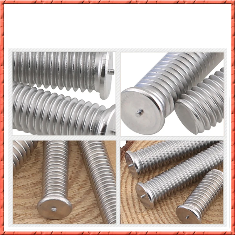 50-100pcs/lot M6/M8/M10*L Stainless Steel Spot Welding Screws DIN32501 Plant Welding Nail Stud Weld Studs For Capacitor