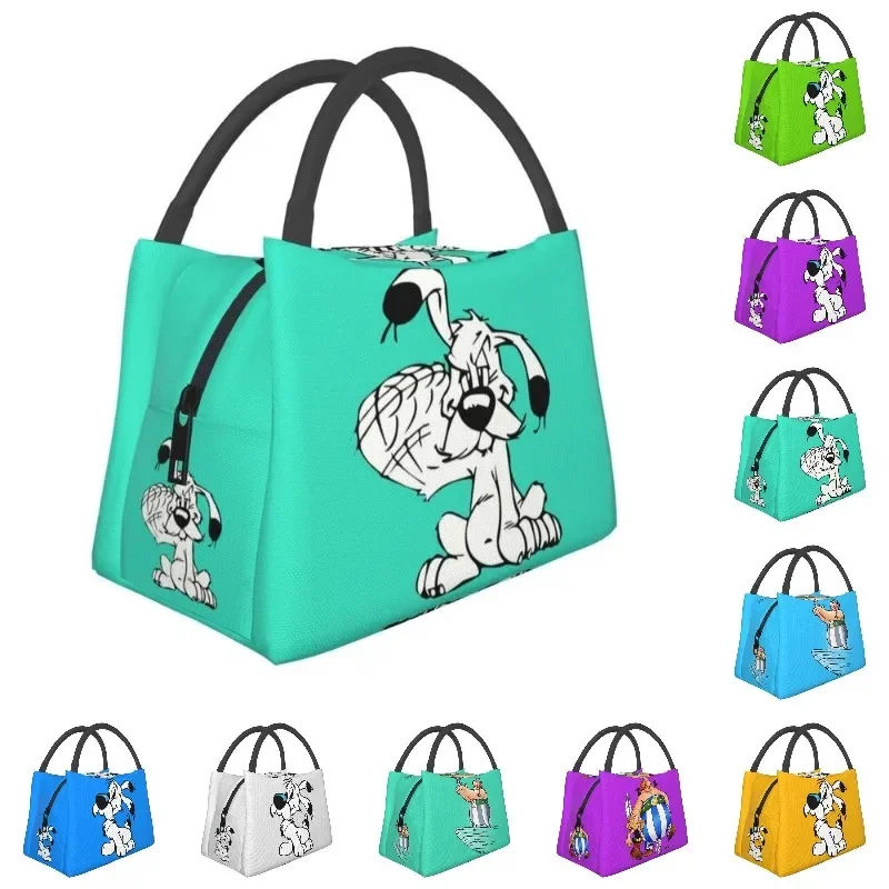 Manga Asterix And Obelix Dogmatix Thermal Insulated Lunch Bag Women Cute Dog Resuable Lunch Tote Travel Storage Meal Food Box