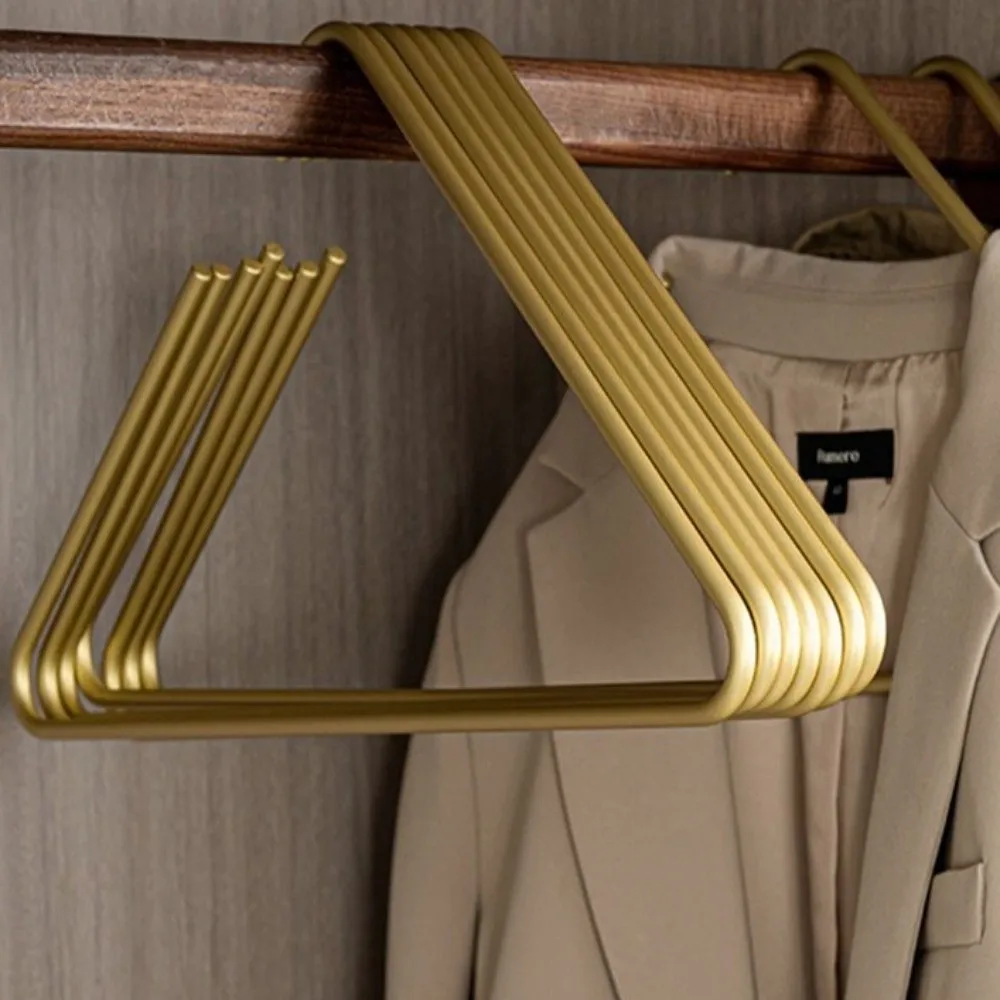 5PCS Non Slip Triangle Coat Hangers Rust-Proof Space-Saving Clothes Hangers Metal Sturdy Wardrobe Hanger Clothes Storage