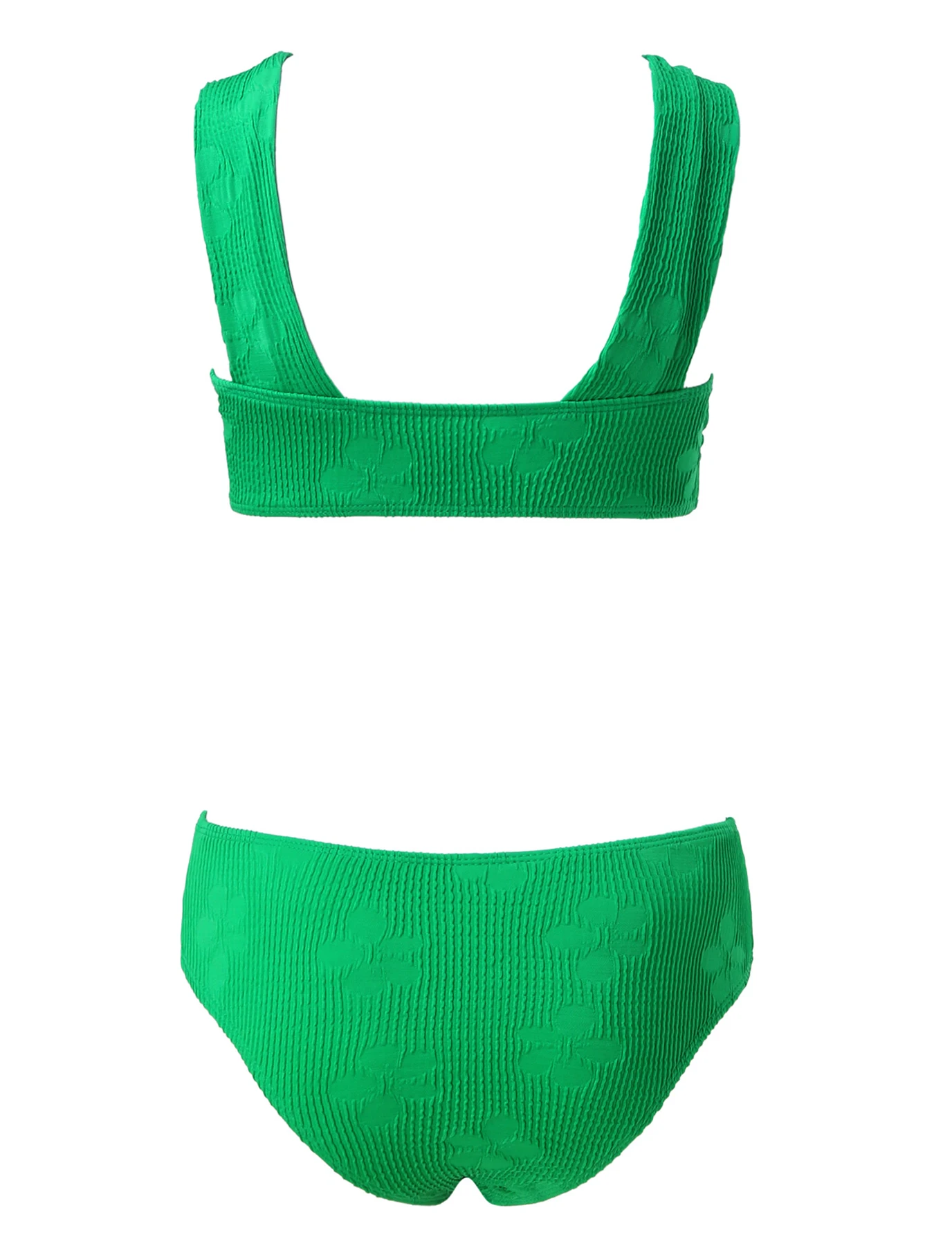 Kwiatowy średnio wysoka talia zestawy Bikini strój kąpielowy dla kobiet zielony seksowny strój kąpielowy 2023 nowy dwuczęściowy strój kąpielowy