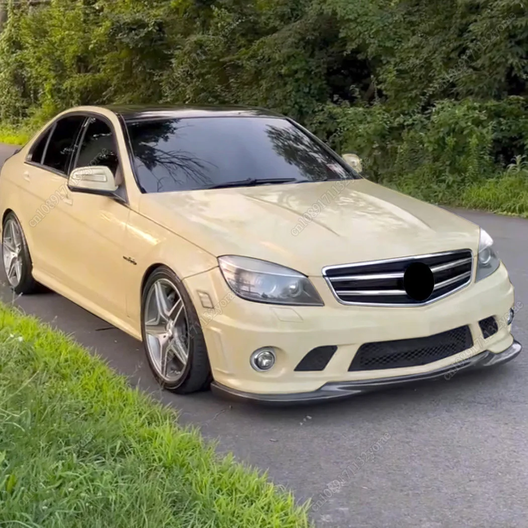 

For Mercedes Benz C-Class C63 AMG W204 2007-2010 Pre-LCI Car Front Chin Bumper Lip Body kit Spoiler ABS Black Splitter Diffuser
