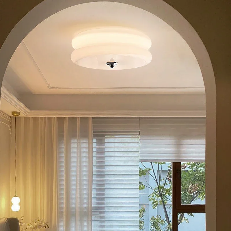 Lampada da soffitto in stile crema danese Bauhaus Illuminazione moderna e minimalista in vetro per soggiorno, camera da letto, studio, sala da pranzo, lampada da corridoio