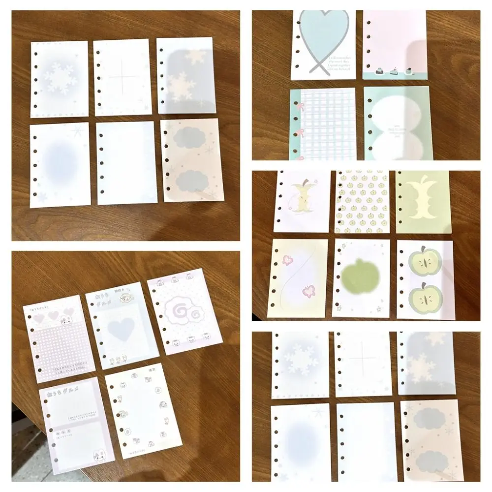 40Sheet/50Sheet/60Sheet M5 A8 Loose-Leaf Notebook Refill Paper Cake Snowflake Star Inner Refill Binder Paper Pages 5-hole