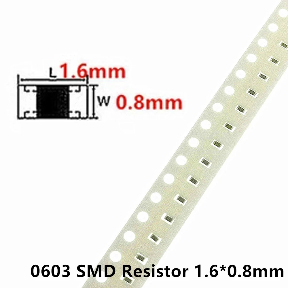 100pcs 0603 SMD Resistor 2K ohm 2KR 202 5% 1/10W