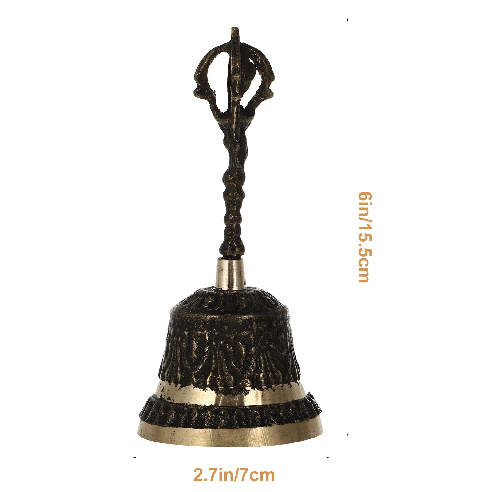 

Unique Funny Copper Handbell Metal Decorative Bell Tabletop Buddhism Prop Gift Tabletop Hand Bell Buddhism Handbell