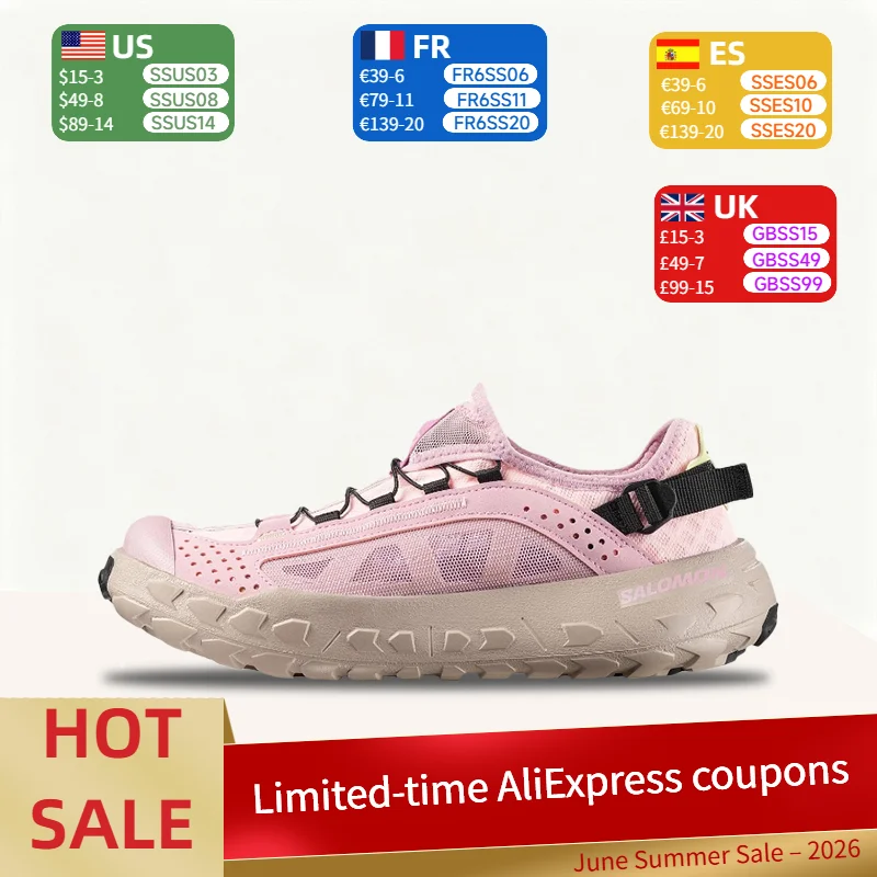 

Salomon SOLAMPHIBIAN Women's Low-Top Hiking Shoes: Stylish, Easy to Put On and Take Off with One-Handed Lacing, Pink L49221900