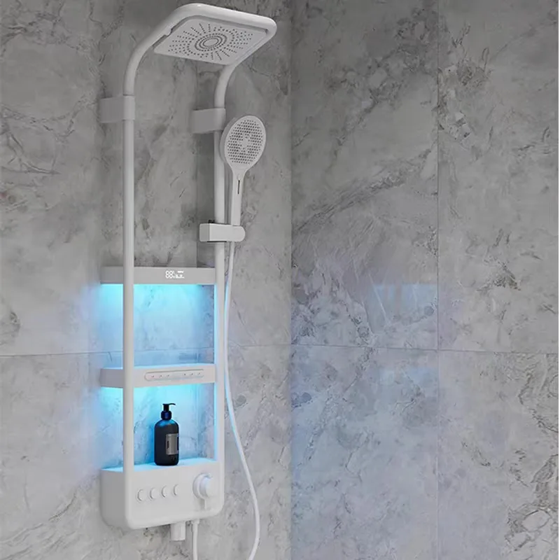 Sistem Shower Termostatik Pintar Dengan Layar Digital LED Kontrol Tombol Piano Mode Hujan dan Pijat Konstruksi Kuningan