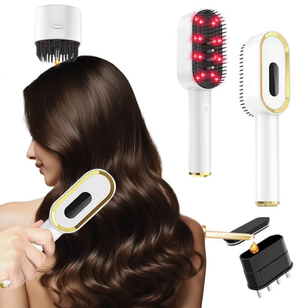 3 in 1 Hair Growth Comb Vibration Massage Comb with Red/Blue/Laser Light Triple Phototherapy for Hair Growth & Anti-Hair Loss